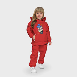 Детский костюм оверсайз Симпсоны - шоу Щекотки и Царапки, цвет: красный — фото 2