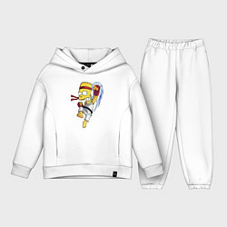 Детский костюм оверсайз Боец Барт Симпсон - чёрный пояс, цвет: белый
