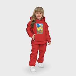 Детский костюм оверсайз Фото семьи Симпсонов, цвет: красный — фото 2