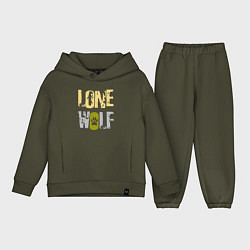 Детский костюм оверсайз Lone Wolf - одинокий волк, цвет: хаки