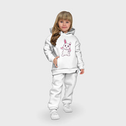 Детский костюм оверсайз Кролик - Приветики, цвет: белый — фото 2