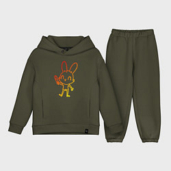 Детский костюм оверсайз Солнечный кролик, цвет: хаки