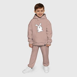 Детский костюм оверсайз Happy Bunny, цвет: пыльно-розовый — фото 2