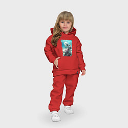 Детский костюм оверсайз Кафка и Кикору - Кайдзю номер 8, цвет: красный — фото 2