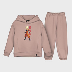 Детский костюм оверсайз Dragon Ball - Goky Son, цвет: пыльно-розовый