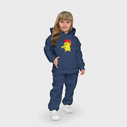 Детский костюм оверсайз Пикачу в крутой кепке, арт, цвет: тёмно-синий — фото 2