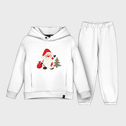 Детский костюм оверсайз Дед Мороз с подарками Новый год, цвет: белый