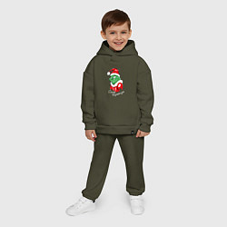 Детский костюм оверсайз Merry Christmas, Santa Claus Grinch, цвет: хаки — фото 2