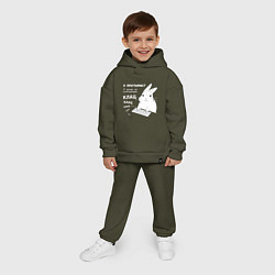 Детский костюм оверсайз Кролик программист - клацает, цвет: хаки — фото 2