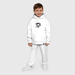 Детский костюм оверсайз Питтсбург Пингвинз серый, цвет: белый — фото 2