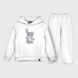 Детский костюм оверсайз Серый кролик - символ 2023, цвет: белый