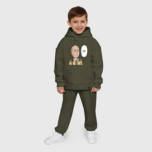 Детский костюм оверсайз Saitama - OK / Хаки – фото 4