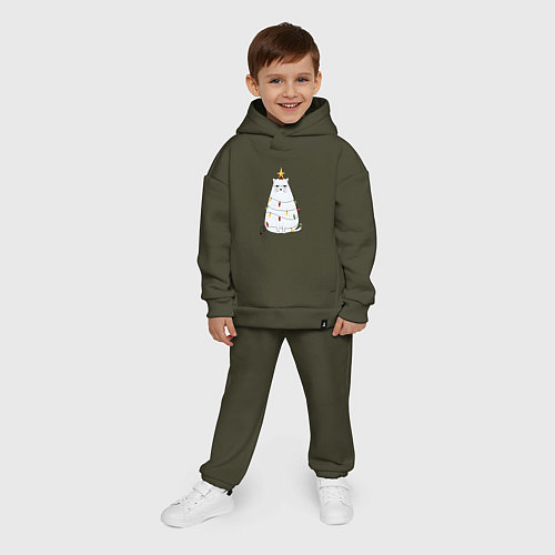 Детский костюм оверсайз Кот-ёлка / Хаки – фото 4