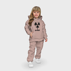 Детский костюм оверсайз Danger radiation symbol, цвет: пыльно-розовый — фото 2