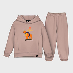 Детский костюм оверсайз Stray - cat logo, цвет: пыльно-розовый