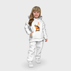 Детский костюм оверсайз Stray - cat logo, цвет: белый — фото 2