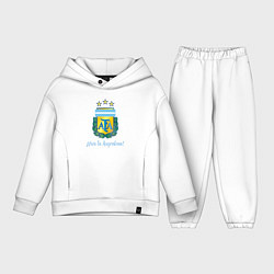 Детский костюм оверсайз Эмблема федерации футбола Аргентины, цвет: белый