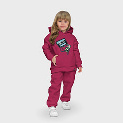 Детский костюм оверсайз Audiotape, цвет: маджента — фото 2