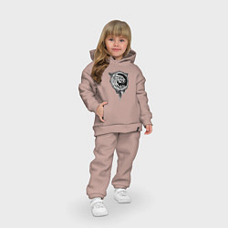 Детский костюм оверсайз Тигр -символ 2022 года - контрастный в рамке, цвет: пыльно-розовый — фото 2