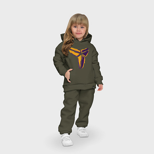 Детский костюм оверсайз Kobe logo / Хаки – фото 3