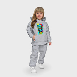 Детский костюм оверсайз Alien - neural network - pop art, цвет: меланж — фото 2