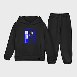 Детский костюм оверсайз Доктор Кто у двери Тардис, цвет: черный
