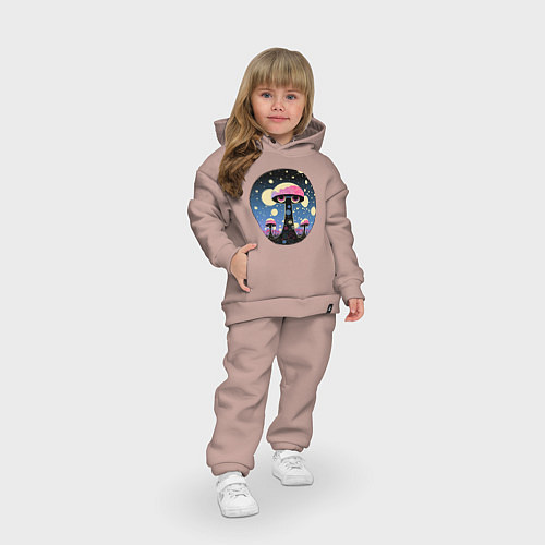 Детский костюм оверсайз Космические грибы с глазами / Пыльно-розовый – фото 3