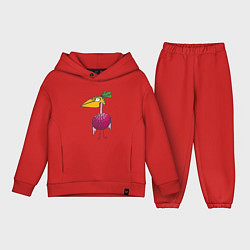 Детский костюм оверсайз Птиц, цвет: красный