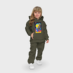 Детский костюм оверсайз Маленький космонавт, цвет: хаки — фото 2