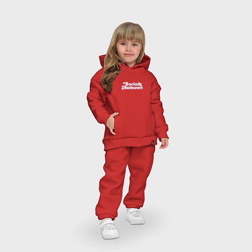 Детский костюм оверсайз Socially awkward / Красный – фото 3