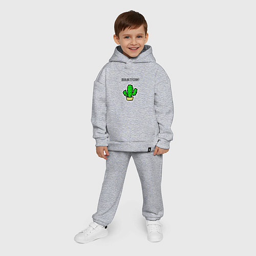 Детский костюм оверсайз Зеленый кактус / Меланж – фото 4