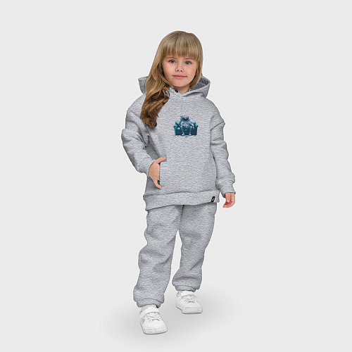 Детский костюм оверсайз Астронавт-пришелец на диване / Меланж – фото 3