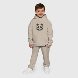 Детский костюм оверсайз Панда бамбуковый медведь, цвет: миндальный — фото 2