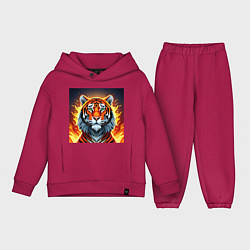 Детский костюм оверсайз Огненный тигр, цвет: маджента