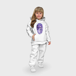 Детский костюм оверсайз Фиолетовый уличный фонарь в рамке, цвет: белый — фото 2