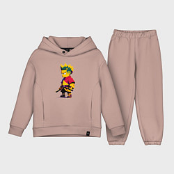 Детский костюм оверсайз Bart Simpson samurai - neural network, цвет: пыльно-розовый