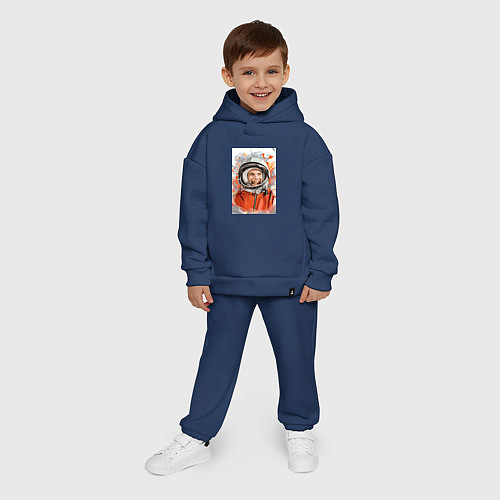 Детский костюм оверсайз Гагарин арт / Тёмно-синий – фото 4