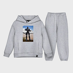 Детский костюм оверсайз Робот-андроид с винтовкой, цвет: меланж