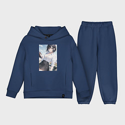 Детский костюм оверсайз Anime girl in town, цвет: тёмно-синий