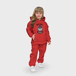 Детский костюм оверсайз Манул байкер, цвет: красный — фото 2