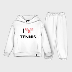 Детский костюм оверсайз I Love Tennis, цвет: белый