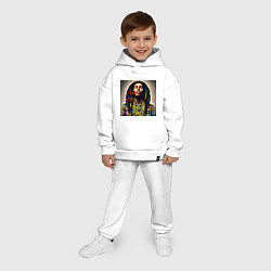 Детский костюм оверсайз Боб Марли в кислотном мундире, цвет: белый — фото 2