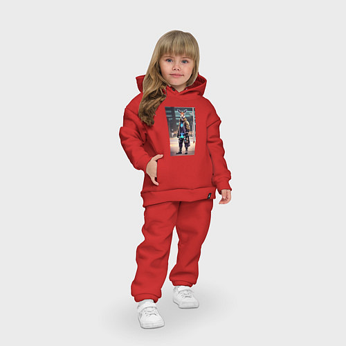Детский костюм оверсайз Кенга на своём районе - Бронкс - Нью-Йорк / Красный – фото 3