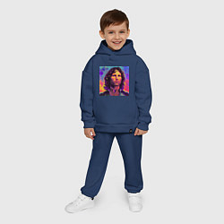 Детский костюм оверсайз Jim Morrison Strange colors Art, цвет: тёмно-синий — фото 2