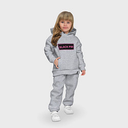 Детский костюм оверсайз Логотип Блек Пинк, цвет: меланж — фото 2