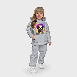 Детский костюм оверсайз Джими Хендрикс глитч стрит Арт, цвет: меланж — фото 2