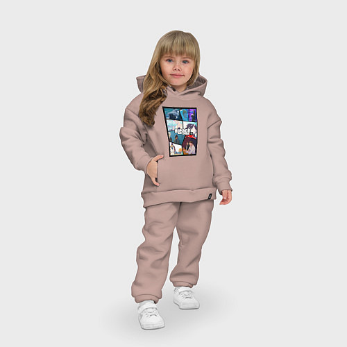 Детский костюм оверсайз Блич в стиле гта / Пыльно-розовый – фото 3