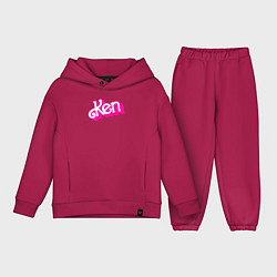 Детский костюм оверсайз Логотип розовый Кен, цвет: маджента
