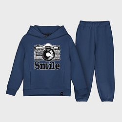 Детский костюм оверсайз Smile camera, цвет: тёмно-синий