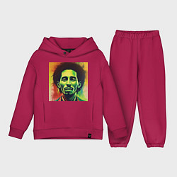 Детский костюм оверсайз Граффити Арт портрет Боб Марли, цвет: маджента
